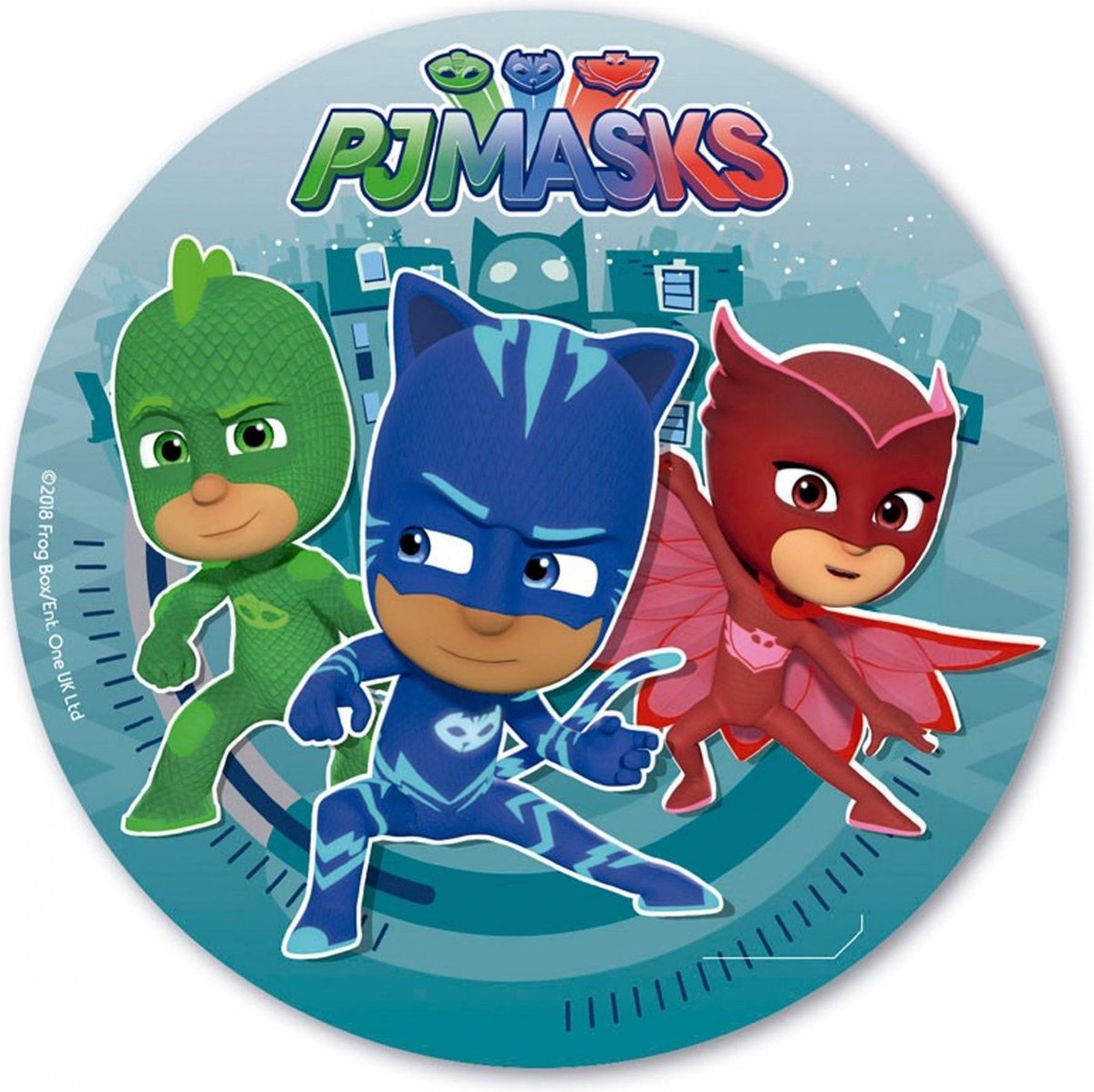 DEKORA - Eetbare schijf PJ Masks 20 cm - Decoratie > Taartdecoraties